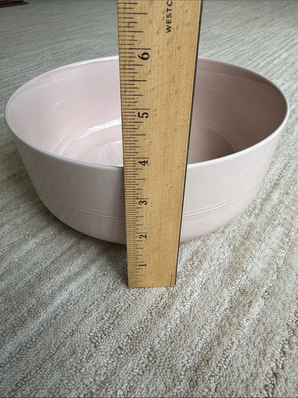 Crate & Barrel Hue Blush Pink Aaron Probyn All-Purpose Serving Bowl Porcelain 9”